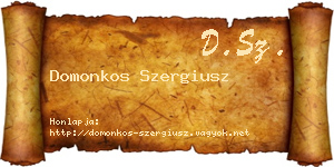 Domonkos Szergiusz névjegykártya
